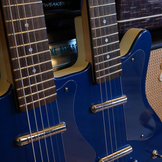 Double Neck Electric / Baritone Guitar – Metallic Blue