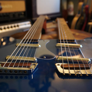 Double Neck Electric / Baritone Guitar – Metallic Blue