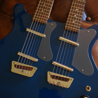 Double Neck Electric / Baritone Guitar – Metallic Blue