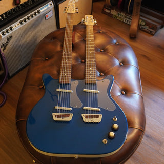 Double Neck Electric / Baritone Guitar – Metallic Blue