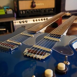 Double Neck Electric / Baritone Guitar – Metallic Blue
