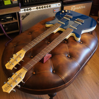 Double Neck Electric / Baritone Guitar – Metallic Blue
