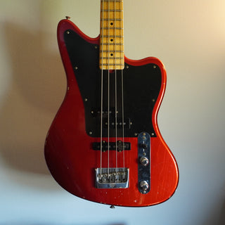2020 Masterbuilt Jason Smith Offset Telecaster Bass Journeyman Relic – Aged Candy Apple Red