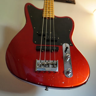 2020 Masterbuilt Jason Smith Offset Telecaster Bass Journeyman Relic – Aged Candy Apple Red
