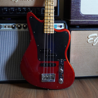 2020 Masterbuilt Jason Smith Offset Telecaster Bass Journeyman Relic – Aged Candy Apple Red