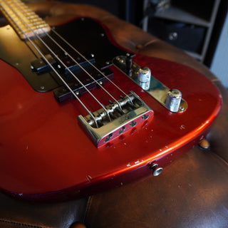 2020 Masterbuilt Jason Smith Offset Telecaster Bass Journeyman Relic – Aged Candy Apple Red