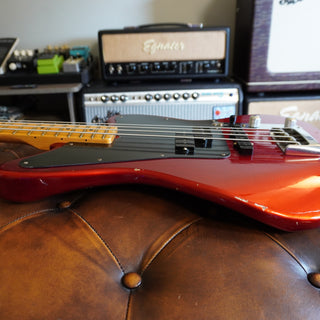 2020 Masterbuilt Jason Smith Offset Telecaster Bass Journeyman Relic – Aged Candy Apple Red