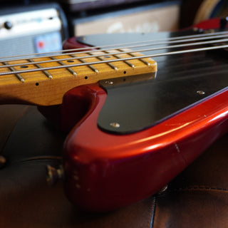 2020 Masterbuilt Jason Smith Offset Telecaster Bass Journeyman Relic – Aged Candy Apple Red