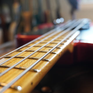 2020 Masterbuilt Jason Smith Offset Telecaster Bass Journeyman Relic – Aged Candy Apple Red