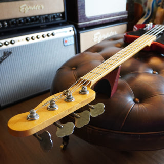 2020 Masterbuilt Jason Smith Offset Telecaster Bass Journeyman Relic – Aged Candy Apple Red