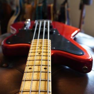 2020 Masterbuilt Jason Smith Offset Telecaster Bass Journeyman Relic – Aged Candy Apple Red