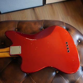 2020 Masterbuilt Jason Smith Offset Telecaster Bass Journeyman Relic – Aged Candy Apple Red