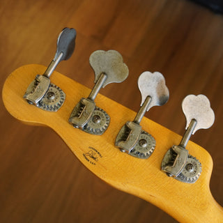 2020 Masterbuilt Jason Smith Offset Telecaster Bass Journeyman Relic – Aged Candy Apple Red