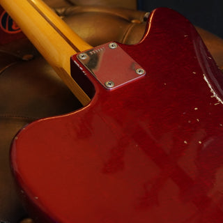 2020 Masterbuilt Jason Smith Offset Telecaster Bass Journeyman Relic – Aged Candy Apple Red