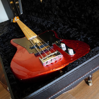 2020 Masterbuilt Jason Smith Offset Telecaster Bass Journeyman Relic – Aged Candy Apple Red