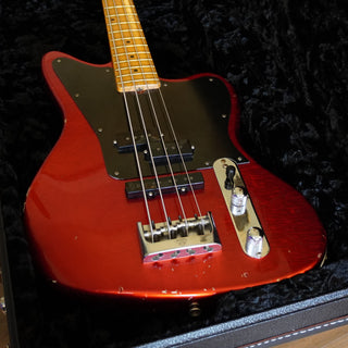 2020 Masterbuilt Jason Smith Offset Telecaster Bass Journeyman Relic – Aged Candy Apple Red